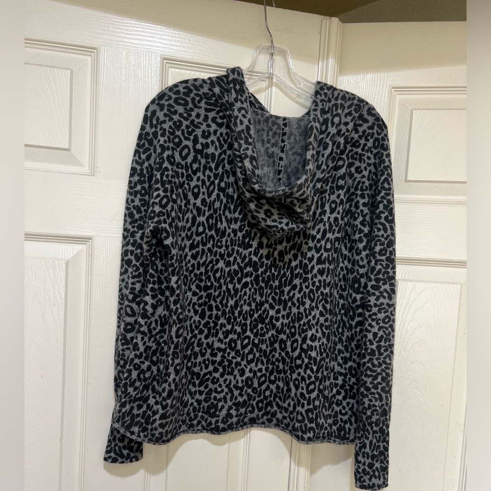 Skull Cashmere Berlyn Leopard cashmere Hoodie sweater relaxed soft cozy small